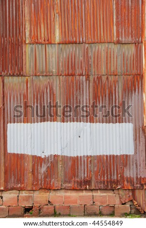 corrugated metal wall of a