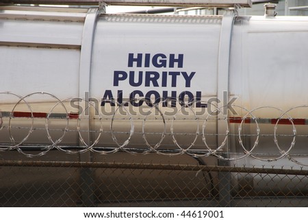 High Purity Alcohol tank and security measures in an industrial area