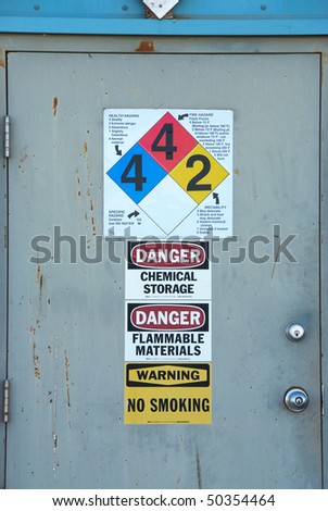 Door at the Basin Chemical and Fertilizer plant in Klamath Falls Oregon