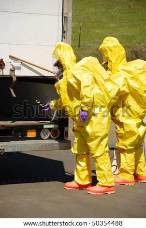 Level A Hazardous Material Team , Douglas County on a recent corrosive drill in Roseburg Oregon.  Team is made up by members of the Roseburg Fire Department.