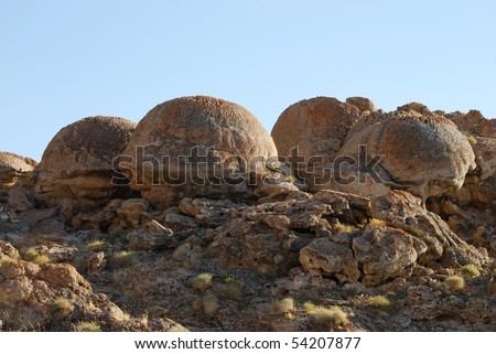 Mushroom Caps, Tufa rock formations along Pyramid Lake in the Great Basin northeast from Reno Nevada