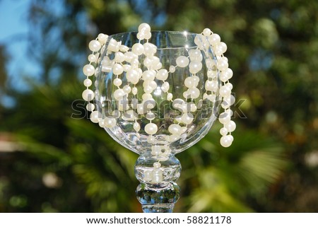 stock photo Glass decorations at a wedding