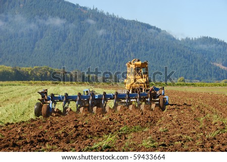 Grass being cut and plowed under to sweeten the soil at Henry Estate Winery in Umpqua, near Roseburg Oregon in the great Umpqua Valley wine growing region.