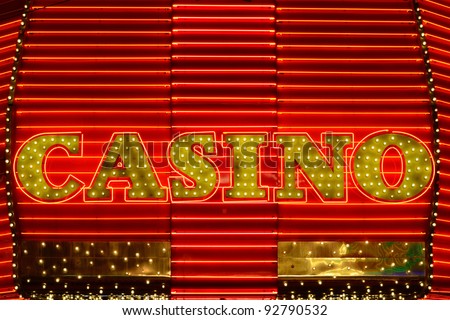 Casino neon side in a popular gambling area