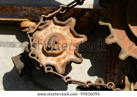 Old worm gear steering system on a steam tractor