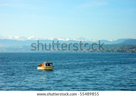 stock photo : Sailing Boat on Zurich Lake