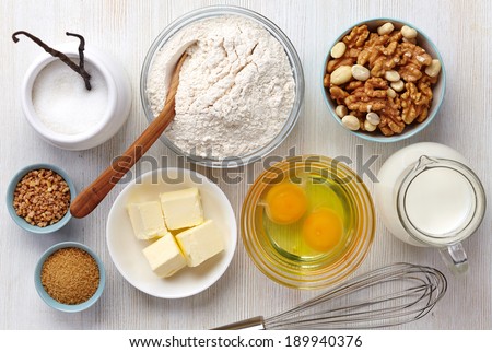 Ingredients for baking cake