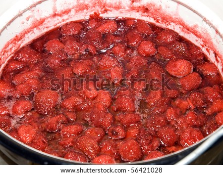 Strawberry jam,	home canning