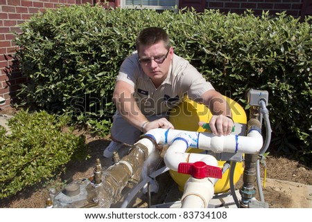 Plumber found small hole in PVC pipe that is allowing a gallon a minute to leak out on the ground, he will need to remove PVC 90 % elbow and replace it