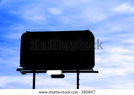 black billboard with white space for company name