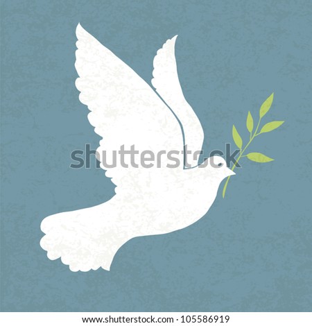 Dove With Olive Branch. Vector Illustration, Eps 10 - 105586919