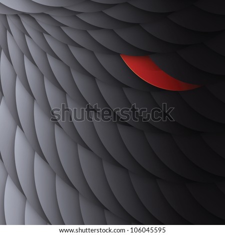 Black Circles With One Bright Red. Abstract Background, Vector, Eps10
