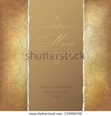 Aged menu template Vector illustration EPS10 Aged menu template Vector illustration EPS10