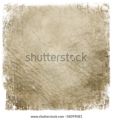 Grunge leather framed texture background. Isolated on white.