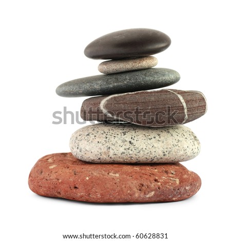 Color stones (zen) isolated on white background. Include clipping path.