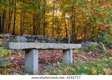 Stone Bench in Autumn I