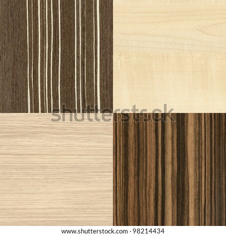 A set of four wooden textures of various colors and prints, background for your object or text