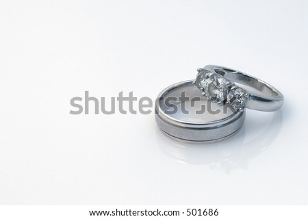 stock photo His and hers wedding rings