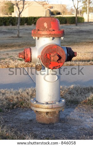 Fire hydrant needing a paint job