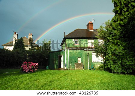 garden with rainbow