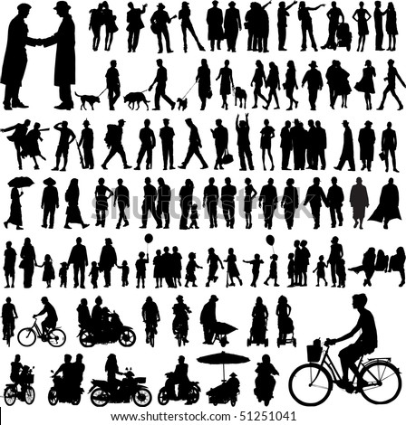 people silhouettes. of people silhouettes