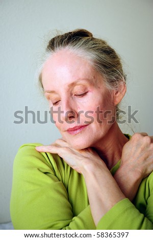 stock photo Expressions of a mature blonde woman