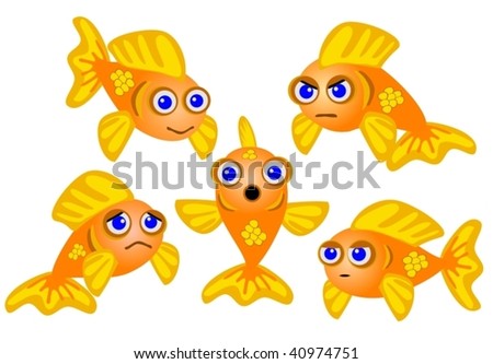 evil goldfish cartoon. Goldfish Set, Cartoon