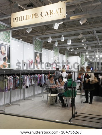 MOSCOW-SEPTEMBER 5: Stand women\'s clothing brand French PHILIPPE CARAT at the international  Fashion Fair on September 5, 2011 in Moscow