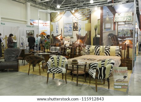 MOSCOW, OCTOBER 26: Exhibition of furniture made of palm tree Fijian Pacific Green company at the international architectural exhibition Beautiful home in October 26.2011 in Moscow