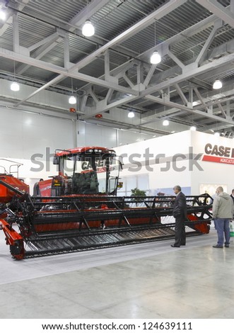 MOSCOW- OCTOBER 11:Riding mowers WD1203 company CASE at the international exhibition AGROSALON on October 11,2012 in Moscow