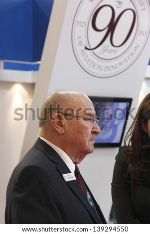 MOSCOW-MAY 16:The son of Igor Sikorsky Sergey celebrates the 90th anniversary the company 