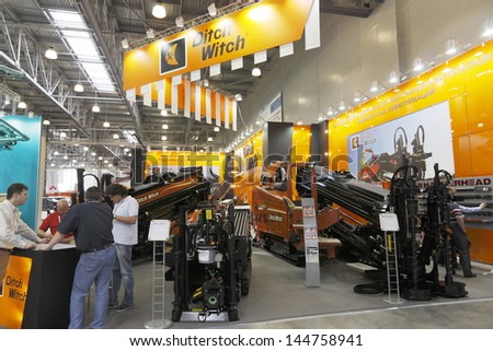 MOSCOW-JUNE 5:The stand Ditch Witch the U.S. company producing earth moving equipment at the International Exhibition of Construction Equipment and Technologies on June 5, 2013 in Moscow