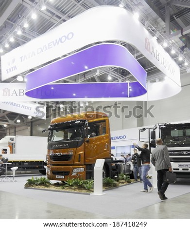 MOSCOW, SEPTEMBER 12: South Korean company Daewoo car at the International Exhibition COMTRANS on September 12, 2013 in Moscow