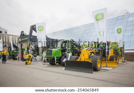 MOSCOW- OCTOBER 24:Forestry Equipment of the American company John Deere at the International exhibition LESDREVMASH on October 24,2012 in Moscow