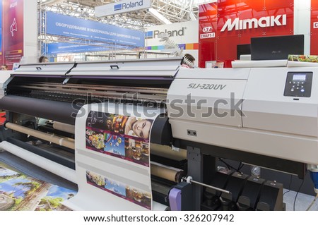 MOSCOW-SEPTEMBER 24, 2015: Large format printers Japanese company Mimaki at the International Trade Fair REKLAMA