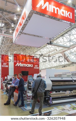 MOSCOW-SEPTEMBER 24, 2015: Large format printers Japanese company Mimaki at the International Trade Fair REKLAMA
