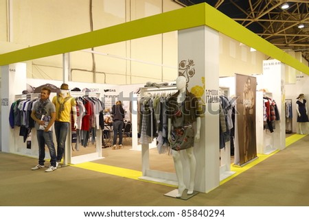 MOSCOW - SEPT 5: The exhibition of clothes by the Italian brand Gas at the International Fair of Fashion, September 5, 2011 in Moscow, Russia.