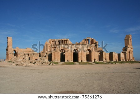 View of Sabratha, ancient city in Libya