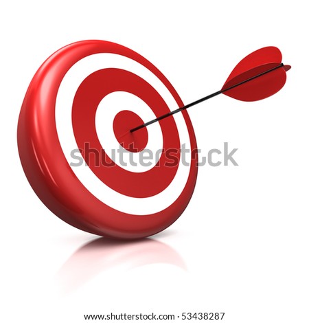 target logo with arrow. a target with a red arrow