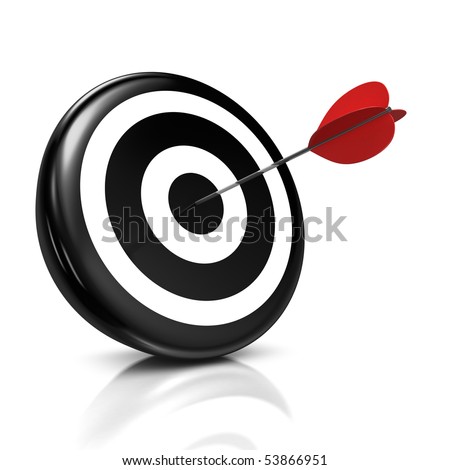 target. a black target with a red