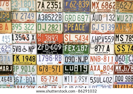 License Plates Collage