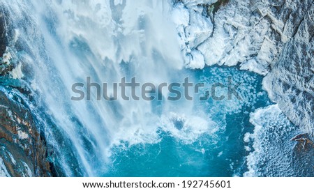 Waterfall with blue stream in Colorado