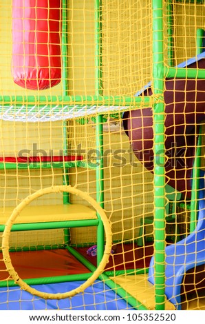 Kid playroom with safety net