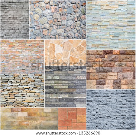 Stone wall collage