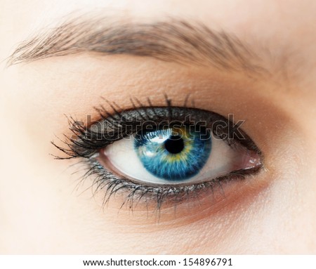 Beautiful Blue Woman Eye Close Up