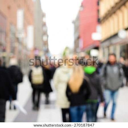 Crowd of shopping people in the city