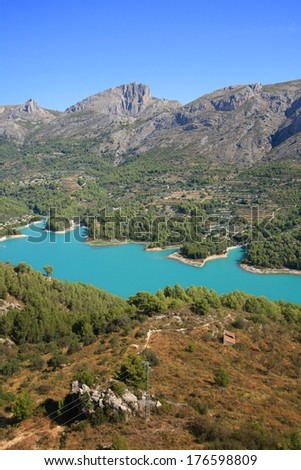 landscape around the reservoir of Guadelest, near Benidorm, Valencia
