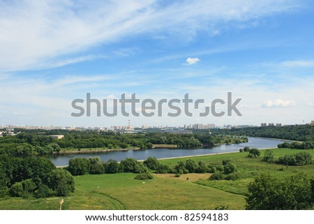 The Moscow river and city panorama