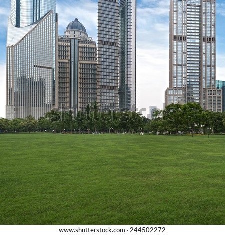 The lawn in the city of shanghai
