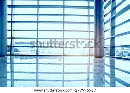 Glass wall in the office building